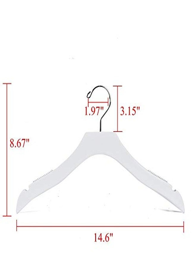 Quality Hangers Quality White Wooden Kids Hanger Luxury Design Chrome Swivel Hook (10, 14.5") - Image 3